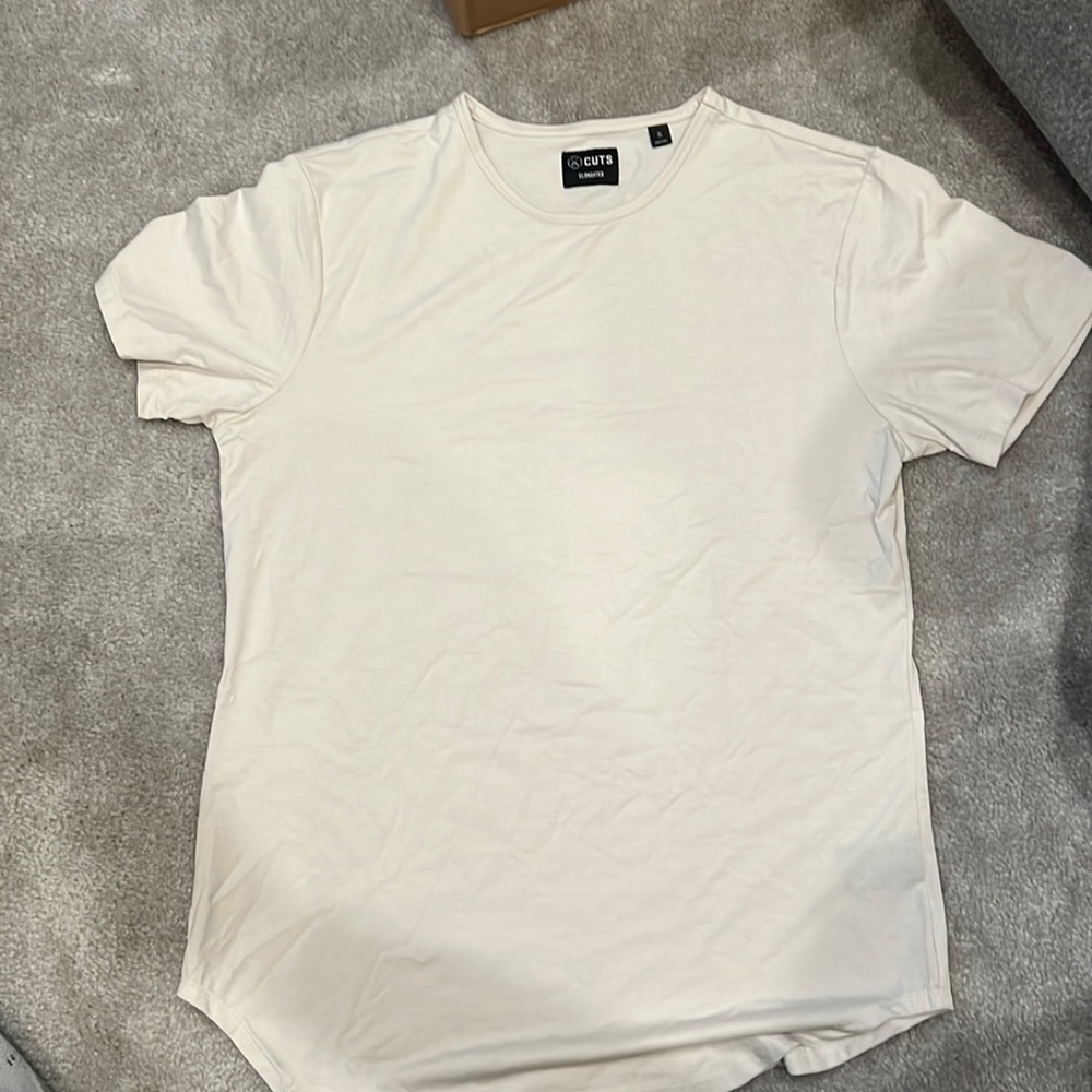 Never Worn Cuts Elongated T shirt Cream color